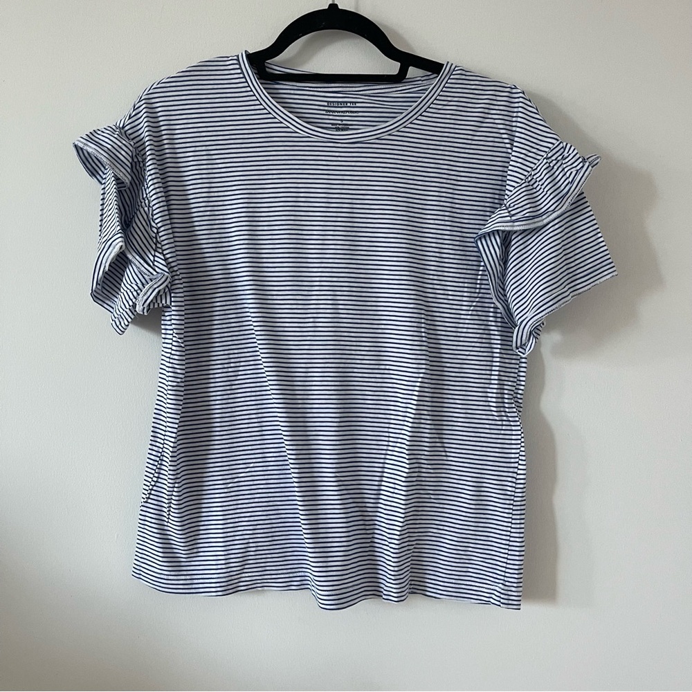 Banana Republic Designer Tee- Blue & White Stripe